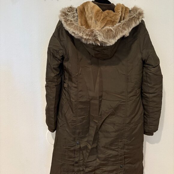 TRIPLE FIVE SOUL | Army Green Mid-Length Parka | Down Fill | Faux Fur Hood | M - Picture 2 of 16